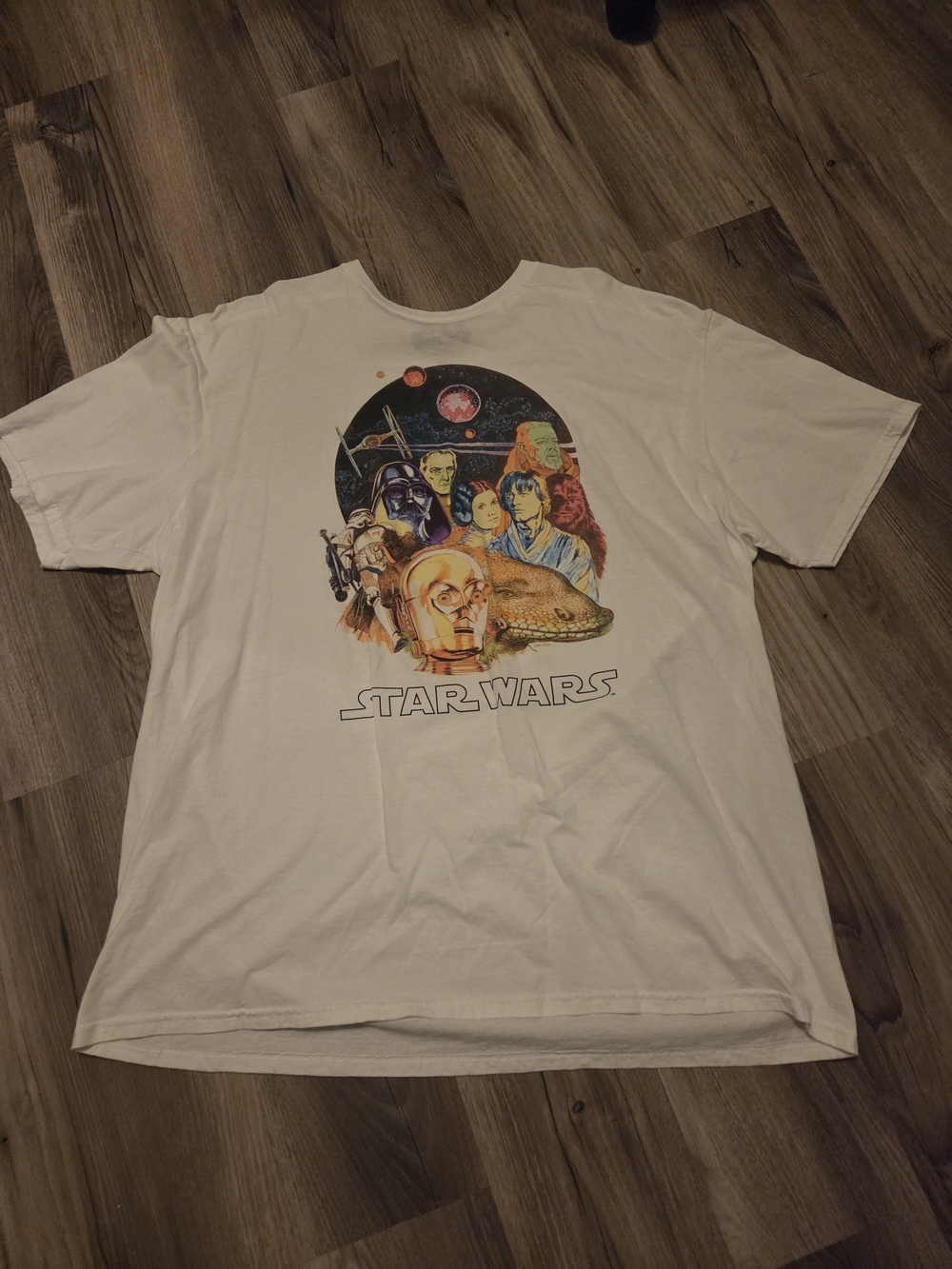 Star Wars White Vintage Style Character Collage Tee